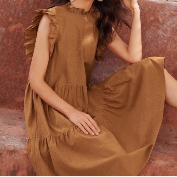 Rust Smock Dress. - Picture 1 of 5